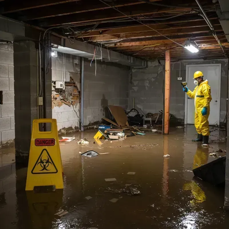 Flooded Basement Electrical Hazard in Brown County, IL Property